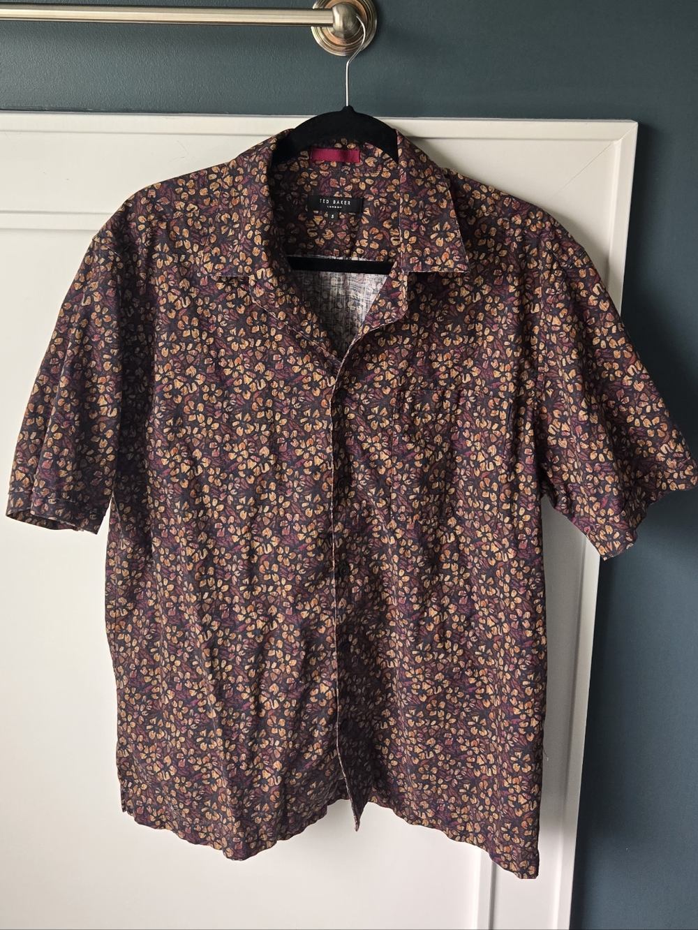 Ted Baker Men's Short Sleeve Floral Button-Up Shirt